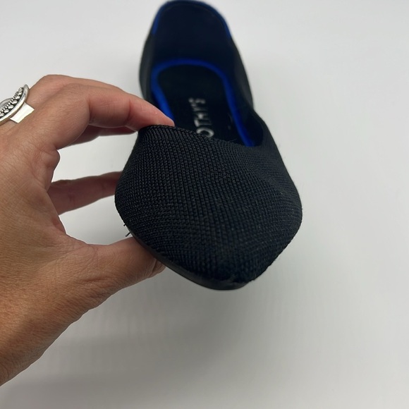 Rothy's - The Pointe Black Solid Pointed Toe Lightweight Classic Ballet Flats 8 - Picture 9 of 14